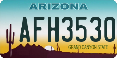 AZ license plate AFH3530