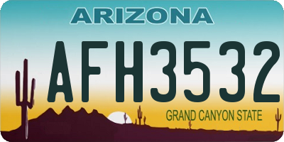 AZ license plate AFH3532