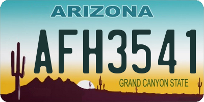 AZ license plate AFH3541