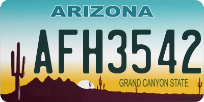 AZ license plate AFH3542