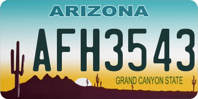 AZ license plate AFH3543
