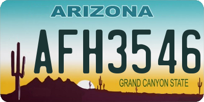 AZ license plate AFH3546