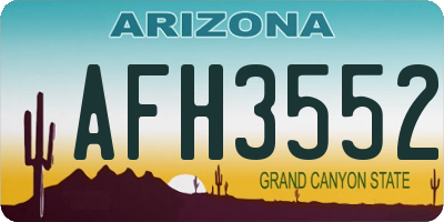 AZ license plate AFH3552