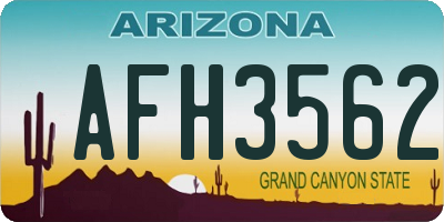AZ license plate AFH3562