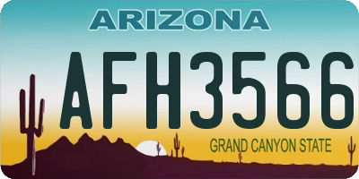AZ license plate AFH3566