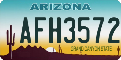 AZ license plate AFH3572