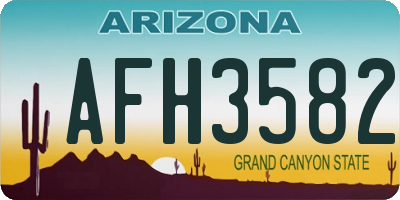 AZ license plate AFH3582