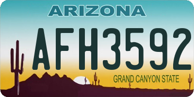 AZ license plate AFH3592