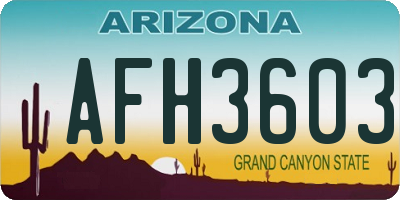 AZ license plate AFH3603