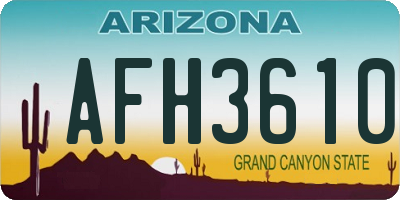 AZ license plate AFH3610