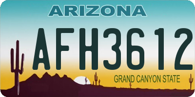 AZ license plate AFH3612