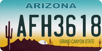 AZ license plate AFH3618