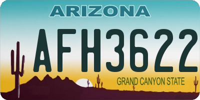 AZ license plate AFH3622
