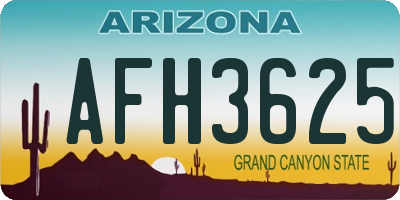 AZ license plate AFH3625