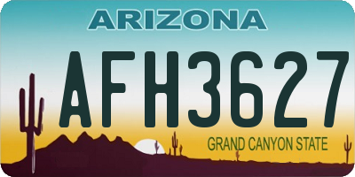 AZ license plate AFH3627