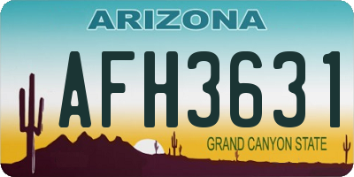 AZ license plate AFH3631