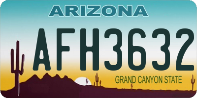 AZ license plate AFH3632