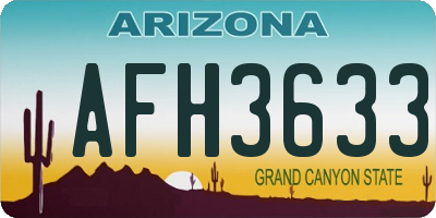 AZ license plate AFH3633