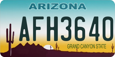 AZ license plate AFH3640
