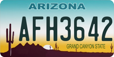 AZ license plate AFH3642