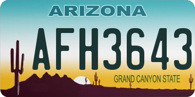 AZ license plate AFH3643