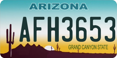 AZ license plate AFH3653