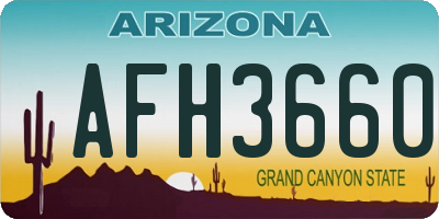 AZ license plate AFH3660