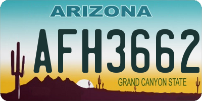 AZ license plate AFH3662