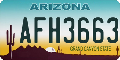 AZ license plate AFH3663
