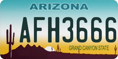 AZ license plate AFH3666