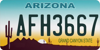 AZ license plate AFH3667