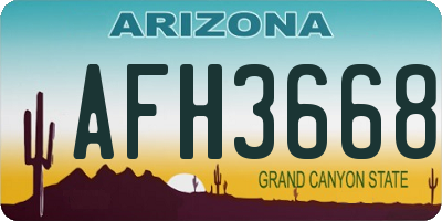 AZ license plate AFH3668