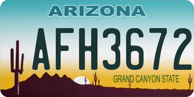 AZ license plate AFH3672