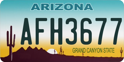 AZ license plate AFH3677