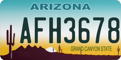 AZ license plate AFH3678
