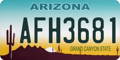 AZ license plate AFH3681