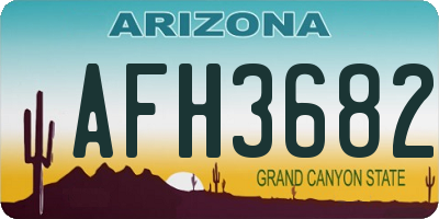 AZ license plate AFH3682