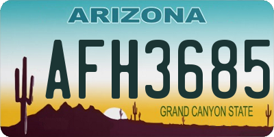 AZ license plate AFH3685