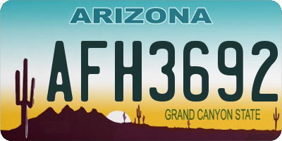 AZ license plate AFH3692