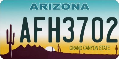 AZ license plate AFH3702