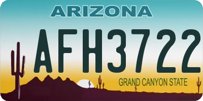 AZ license plate AFH3722