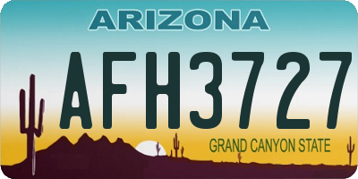 AZ license plate AFH3727