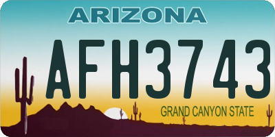 AZ license plate AFH3743