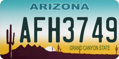 AZ license plate AFH3749