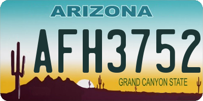 AZ license plate AFH3752