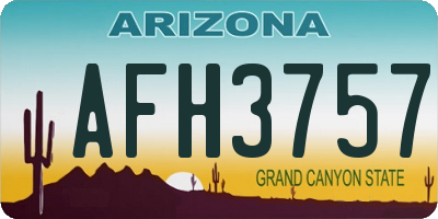 AZ license plate AFH3757