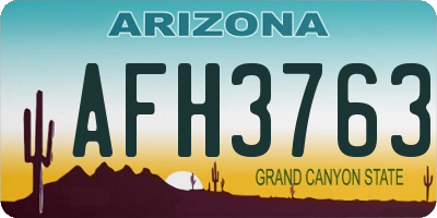 AZ license plate AFH3763