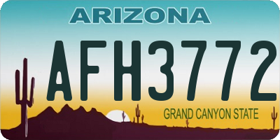 AZ license plate AFH3772