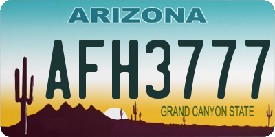 AZ license plate AFH3777