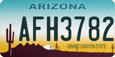 AZ license plate AFH3782